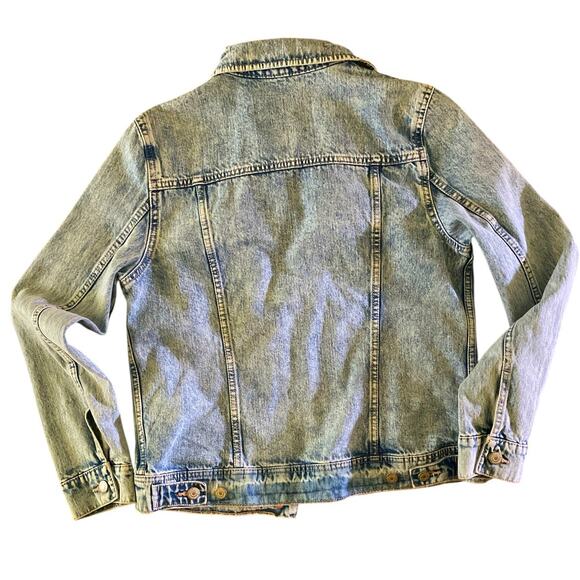 Old Navy Distressed Denim 100% Cotton Jean Jacket Medium - Picture 3 of 13